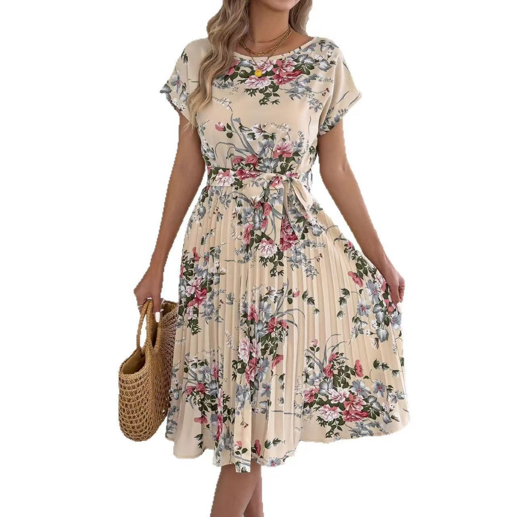 Floral Batwing Sleeve Dress Womens Clothing
