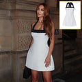 Sexy Black Halter Off Shoulder White Mini Dress Women Sleeveless Casual Vestido Spring Summer Lolita Y2K Clothes