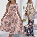 Floral Batwing Sleeve Dress Womens Clothing