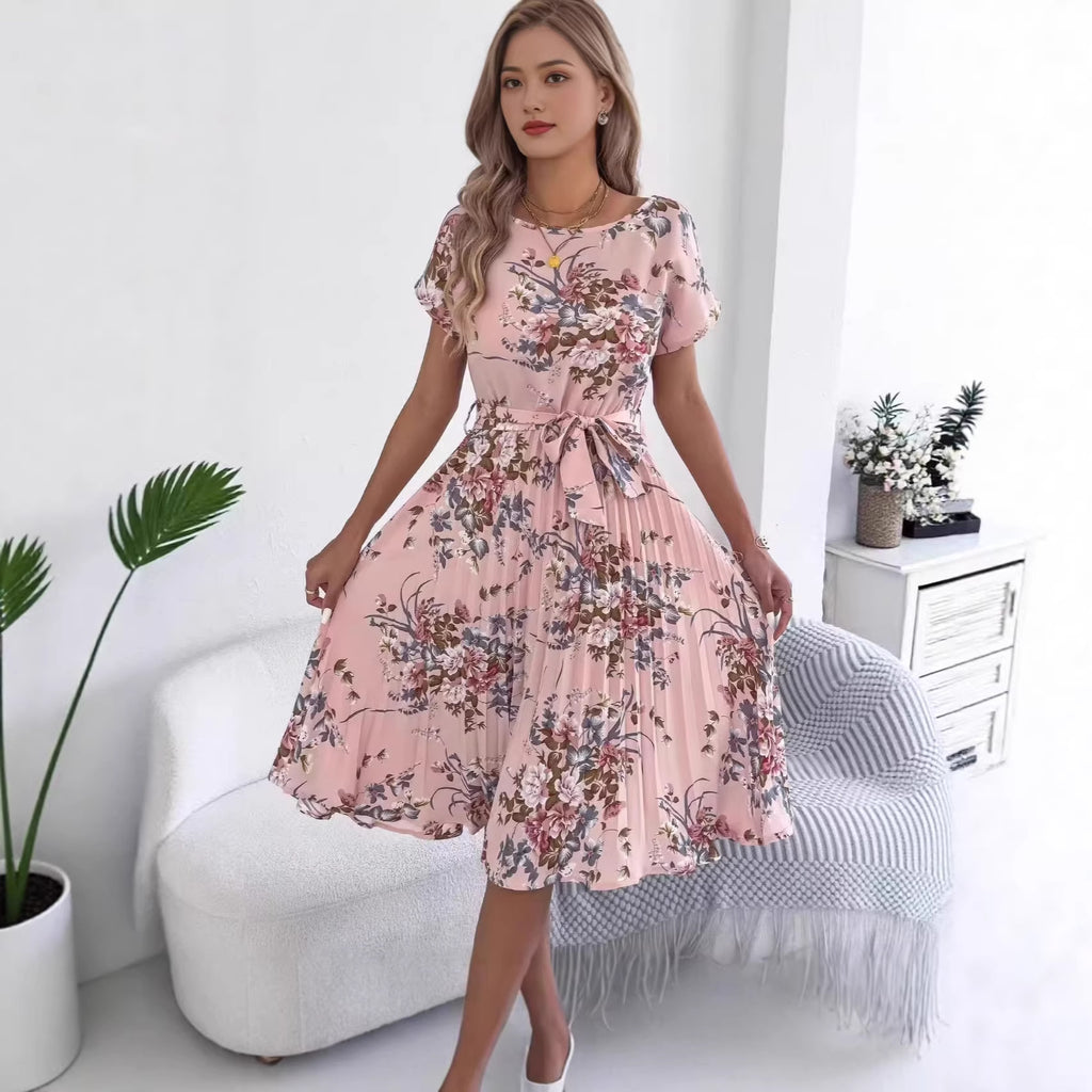 Floral Batwing Sleeve Dress Womens Clothing